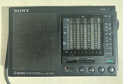 Sony ICF-7601 AM/FM/SW Vintage 1980s Radio Rare Retro, with ICF-7600A Box