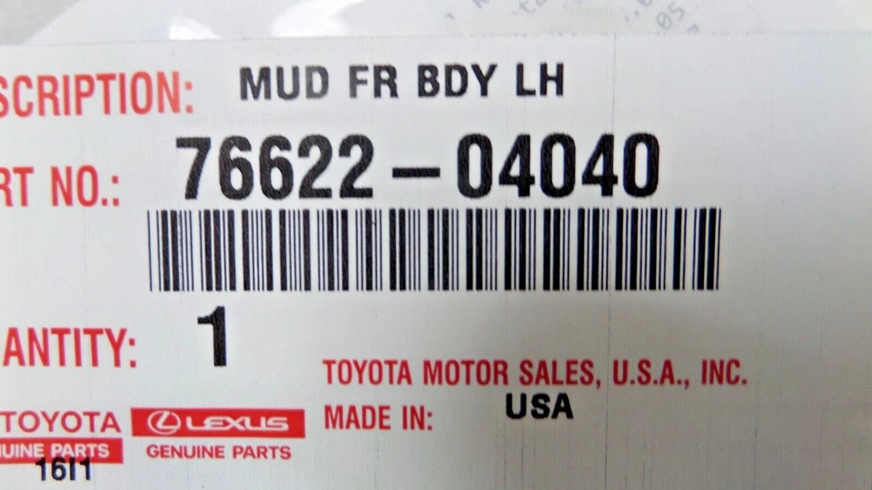 Toyota Tacoma 2001-2004 4wd FRONT Mud Guard Flap Set W/ Hardware Genuine OE OEM - Image 3 of 3