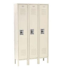 Single Tier Locker 15x18x72 3 Door Unassembled Tan