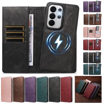 For Samsung S26 S25 S24 S23 A27 A17 A56 Case Removable Wallet Leather Flip Cover