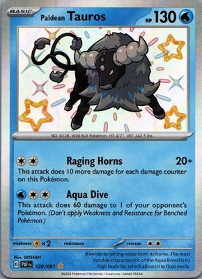 Paldean Tauros 120/091 Paldean Fates Shiny Rare NM