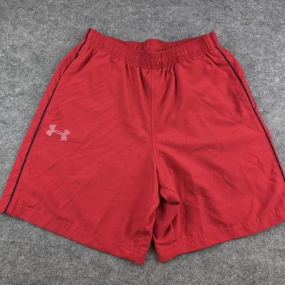 Under Armour Men's Athletic Shorts Red Medium Loose Fit Drawstring Pockets Logo - Image 1 of 4
