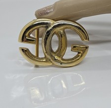 Vintage GUCCI Logo Interlocking Belt Buckle Metal Circa 1970's