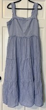 Gal Meets Glam Maxi Dress Size 14 Courtney Rio Lawn Striped Blue Tiered Preppy