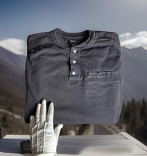 Ariat FR Henley Long Sleeve Shirt Medium Mens Blue Fire Resistant Cat 2 2112