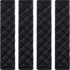 Tatuo 4 Pack Seat Belt Cover Extra Long Pads for 19.7 Inch, Black