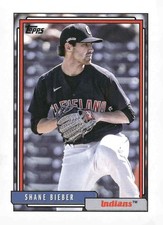 2021 Topps Update #T92-18 Shane Bieber 1992 Topps Redux