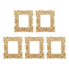 5Pcs Vintage Resin Picture Frames 2.3" x 1.6" Mini Picture Frames Gold