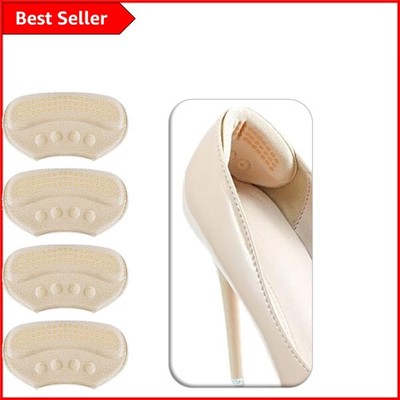 Universal Fit Anti-Rutsch Ferseneinlagen - 4er Pack Beige, 6 mm zur Blasenverhinderung