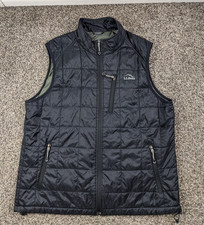 LL Bean Vest Primaloft Packaway Quilted Insulated Full Zip Black Mens Large