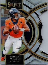 Russell Wilson 2023 Panini Select Silver Prizm Die Cut #129 Premier Broncos