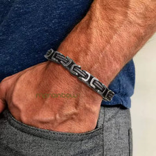Men Stainless Steel Byzantine Chain Bracelet 8mm Chunky Braided Link Wristband