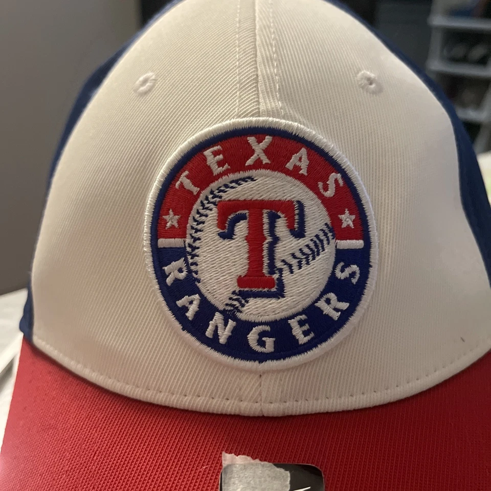 Texas Rangers Hat Cap OSFM Blue Red White MLB Baseball Logo Nike Men NWT - Image 2 of 4