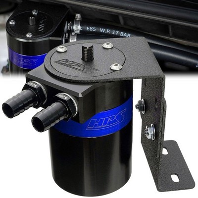 HPS Blue 147ML Universal Aluminum Oil Catch Can Tank Kit Fit 1/2'' Barb Adapter