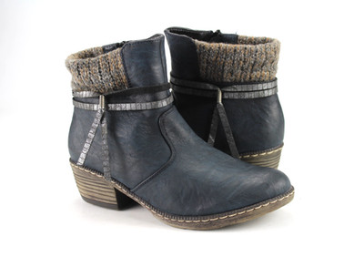 Rieker Gr.37 Damen Komfort Stiefel Stiefeletten Boots  Winter Blau   TOP L 158