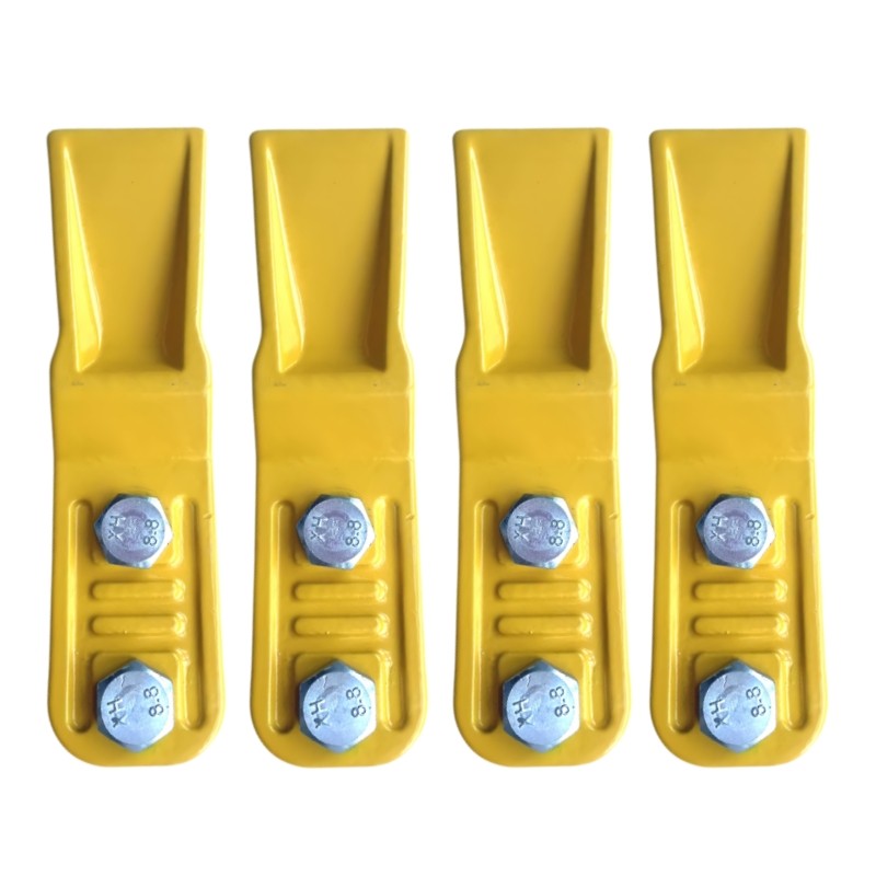 4Pcs Bucket Teeth With Bolts Nuts For Mini Excavator Narrow Bucket Skid Steer