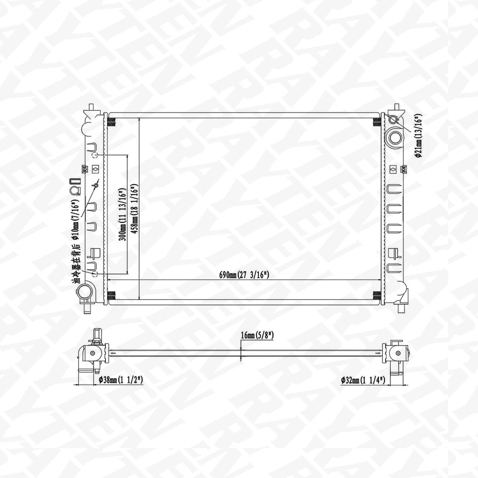 CU2330 Aluminum Core Radiator for Mazda MPV 2000-2001 GY0115200B GY0115200D - Image 2 of 4