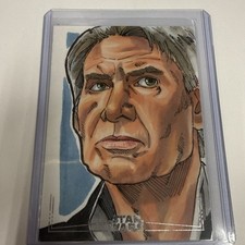 2025 Topps Star Wars Smugglers Outpost Sketch Han Solo Artist Auto 1/1