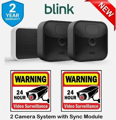 Blink Wireless HD Smart Gen 3 Sicherheit 2 Kamerasystem + 2 CCTV Fenster Aufkleber