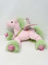 Animal Alley Toys R Us Geoffrey Pink Green Pegasus Plush Horse Iridescent Wings