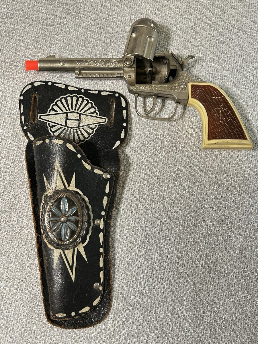 Vintage Hubley Toy Cap Gun Revolver w/ Leather LH Holster | eBay