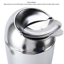 B- Outdoor Standing Ashtray With Lid Large Capacity Self Cleaning Detachable