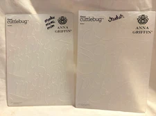 Lot of 2 - Anna Griffin MOTHER & FATHER Embossing Folders 5x7