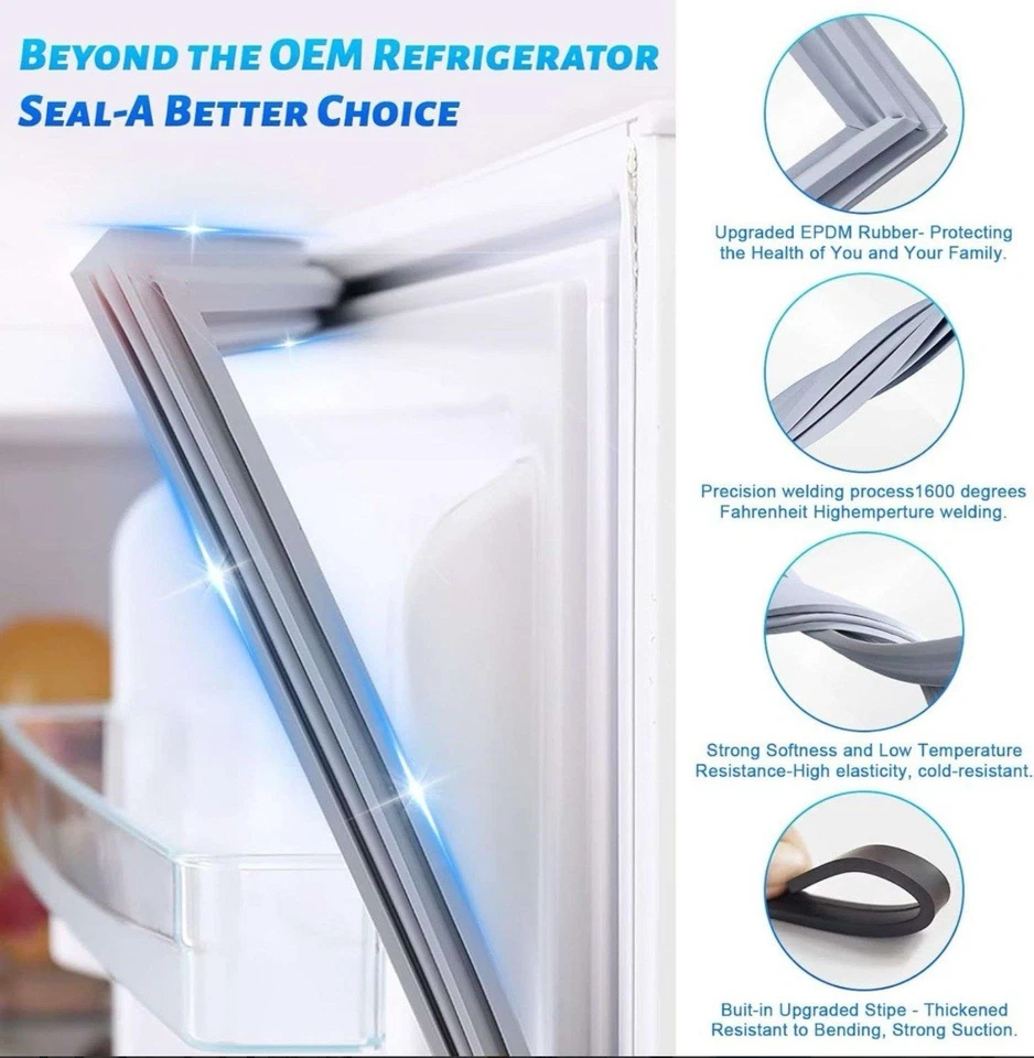 Junta de puerta francesa para refrigerador W10830162 2 piezas Foto 3 de 4