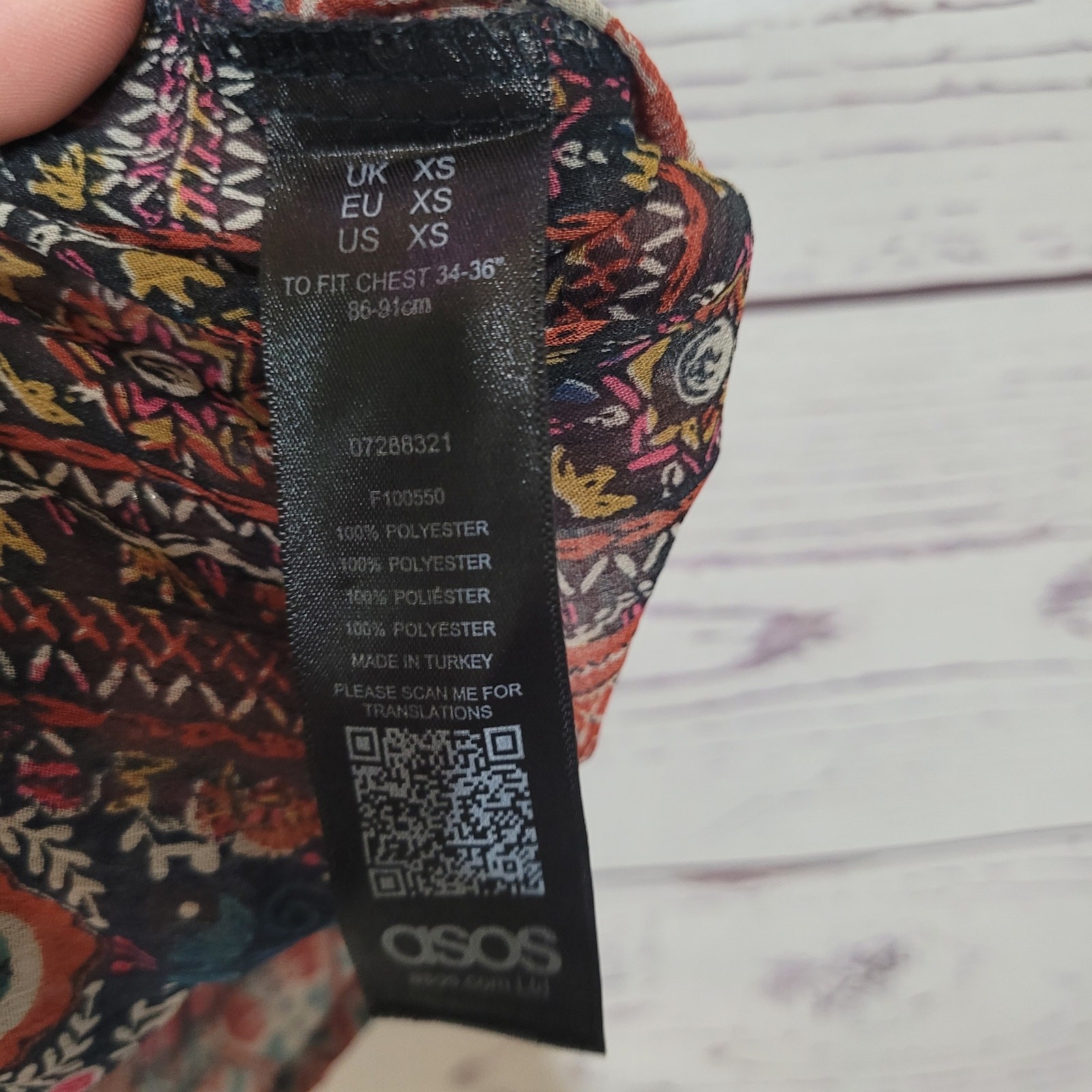 ASOS Multicolor Boho Patchwork Prairie Print V-Ne… - image 6