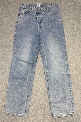 Princess Polly Holly Asymmetrical Crossover Waist Straight Leg Jeans Size 6