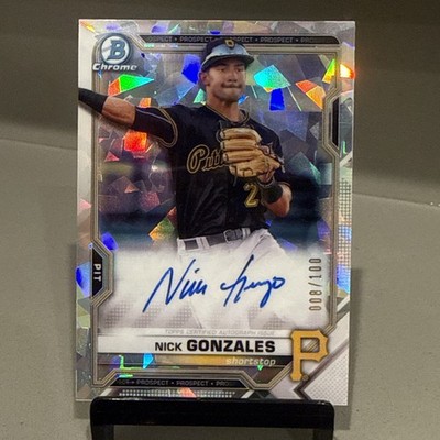   2021 Bowman Chrome Nick Gonzalez Atomic Refractor Auto /100   Pirates  