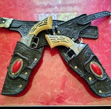 Vintage Pony Boy Toy Double Holster Kids Cowboy Western Holster belt toy