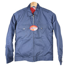 VTG Dickies Fleece Lined Work Jacket Blue Full Zip Men's Size 34/36 Deadstock