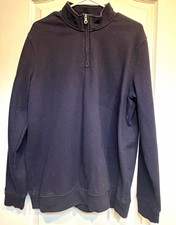 Croft Barrow Extra Soft Men's L Black Fleece 1/4 Zip Mock Neck Sweatshirt