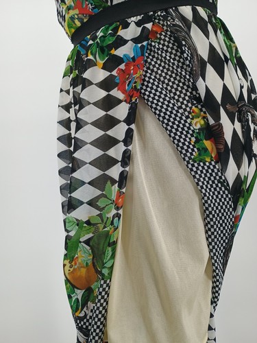 WOW Couture Dress With Cross Front Maxi Tropical Print Dress Women's Small - Picture 17 of 18