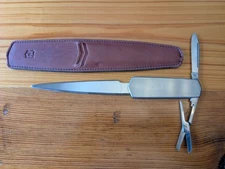 9 7/8" Letter Opener, Knife & Scissors w/ Sheath  Stainless Steel "Noymer" Japan