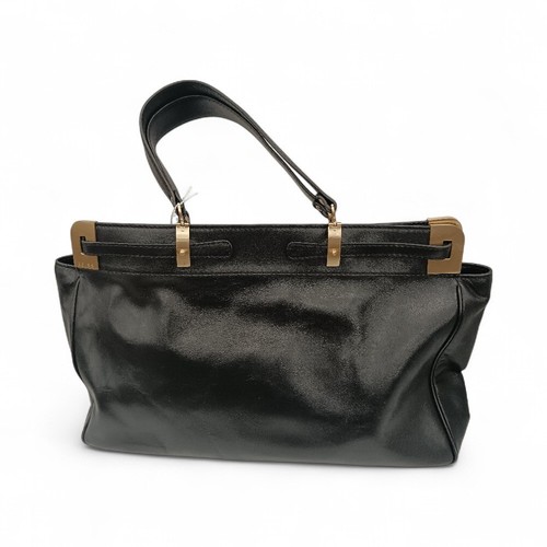 Reiss Handbag Size Large Black Leather Women's Top Handle Smart Work Preloved - Picture 5 of 24