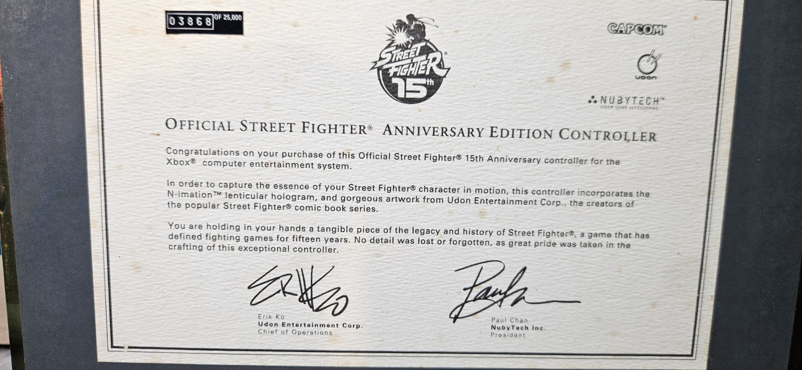 Street Fighter Anniversary Edition XBOX Controller - NubyTech M. Bison Open Box.