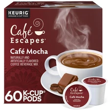 Caf Escapes Cafe Mocha K Cup Pods 60 Count Indulgent Cocoa Coffee Treat