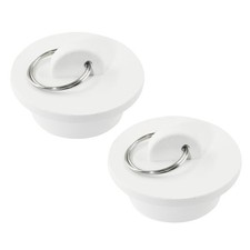 2Pcs White Rubber Drain Stoppers, 1-3/8 Inch Rubber Sink Plug Sink Stopper Drain