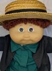 Jesmar Cabbage Patch Kid H3  Brown Hair And Eyes Euc Amish Hand Made Clothes Med