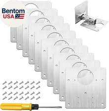 10Pcs Cabinet Hinge Repair Plate, Stainless Steel Hinge Fixing Plate Bracket Kit
