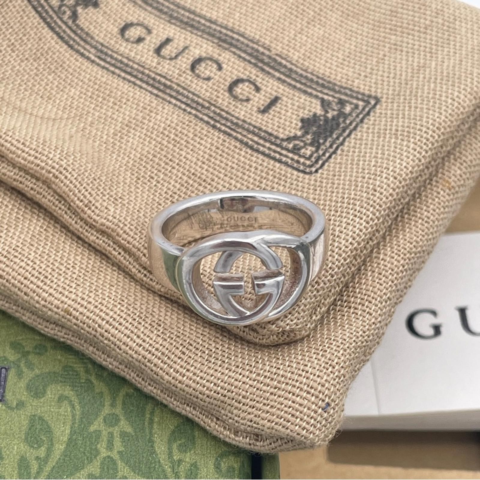 Authentic Gucci Interlocking G Ring Sterling Silv… - image 3