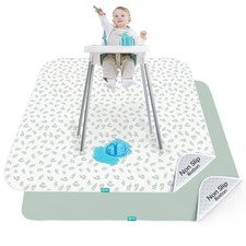 Baby Splat Mat 2 Pack for Under High Chair Anti-Slip Waterproof Spill Mat 46x42