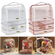 Large Cosmetic Skincare Organiser Tabletop Make-Up Storage Case 3 Drawers Box