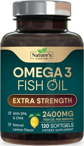 Triple Strength Omega 3 Fish Oil Supplement 2400 mg - EPA & DHA Fish Oil Omega 3