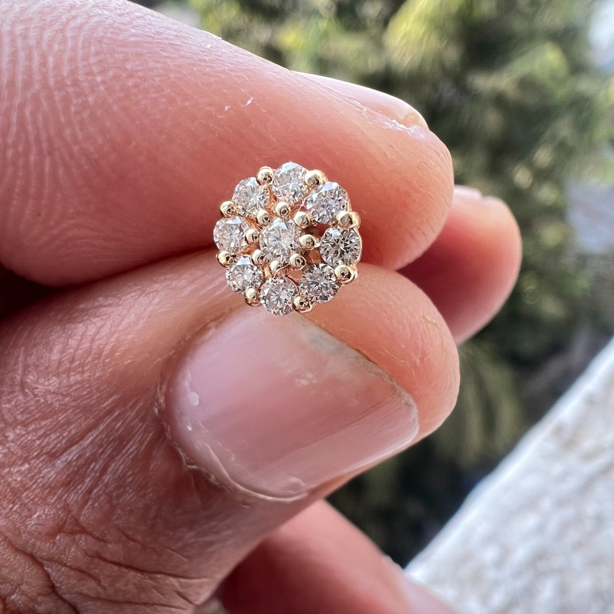 【sina】Picollet K18 Gold 16G Labret 1.6mm Natural Diamond 18K Solid Gold 16G Internally Treaded