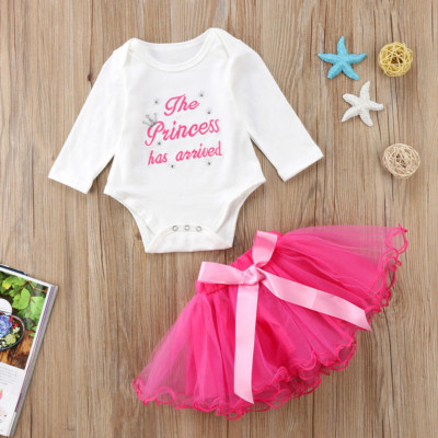 2pcs Baby Girl Clothes Newborn Romper Bodysuit+ Tutu Dress Skirts Outfits Set