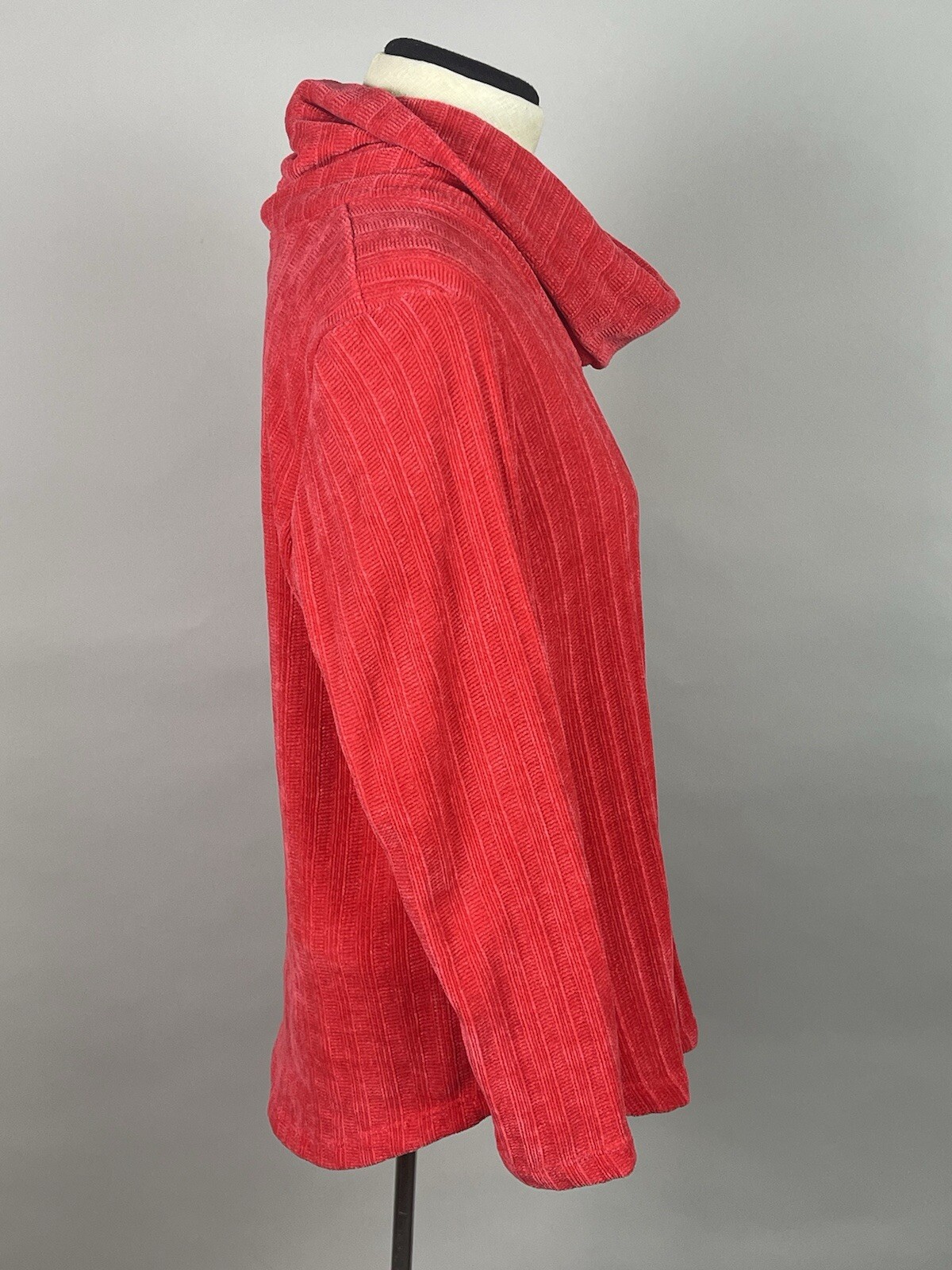 RUBY RD. Medium petite RED Ribbed CHENILLE Cowl N… - image 3