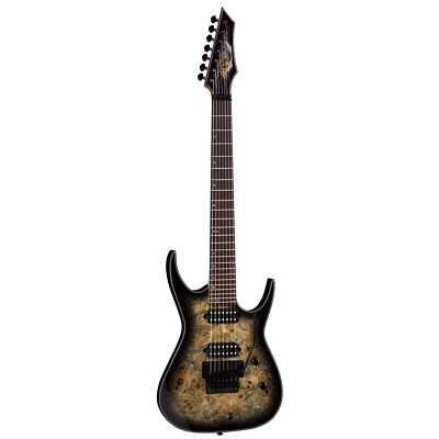 Dean 7 String Exile Select Floyd Fluence Natural Black Burst, EXILE SEL 7 F FL N